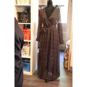 Spy Zone Exchange Ditsy Floral black long dress Size M